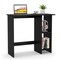 Costway Small Computer Desk with Storage Modern Writing Desk with Adjustable Shelf White/Black